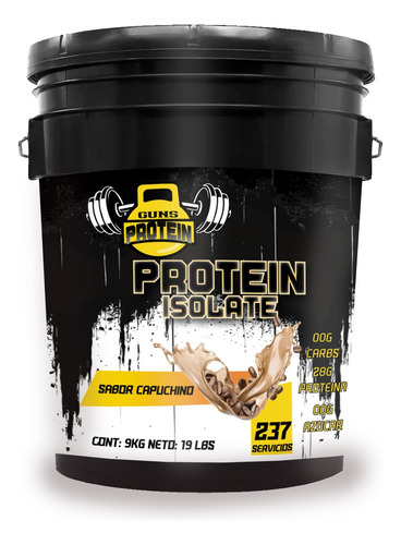 Proteína Wey Isolate Guns Suplemens 9kg Sabores 237 Serv Capuchino