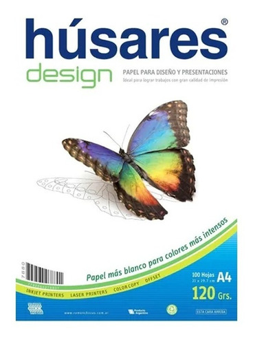 Resma Húsares Design A4 120 Grs. X 100 Hojas