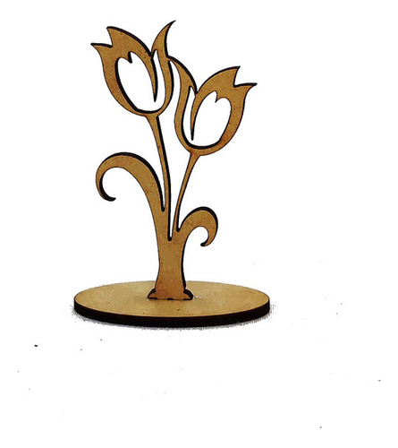 30 Souvenir Madera Fibrofacil L1 Flor Florcita Tulipanes