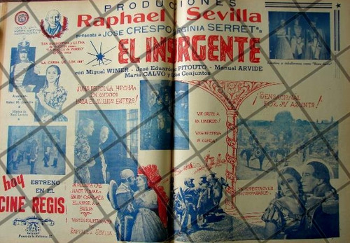 Cartel Antiguo  Pelicula. El Insurgente 1941 /161