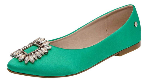 Flats Con Pedreria Moramora 11317146 Verde Para Mujer Tx6