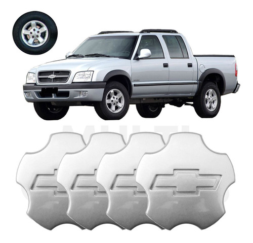 4x Calota Centro Roda Gm S10 Advantage Pitbull 2003 A 2008