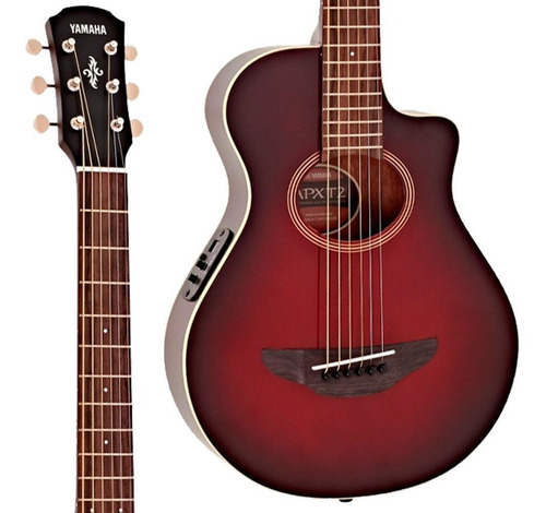 Violão Yamaha Apxt2 Drb Dark Red Burst 3/4 Com Capa