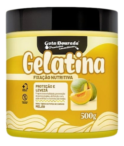 Gelatina Capilar Melão Fixação Nutritiva Gota Dourada 500g