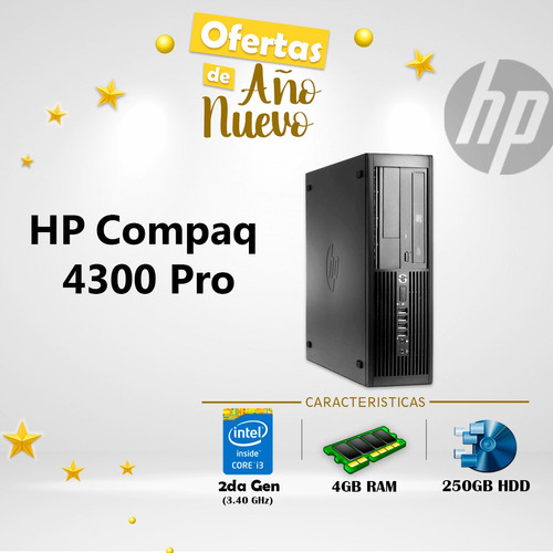 Cpu Hp 4300 Sff I3 2nd, 4gb/disco 250gb.