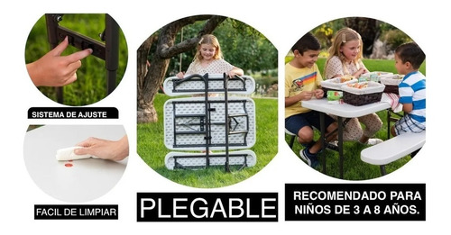 Mesa Con Bancas Plegable Para Niños Lifetime Interior O Ext1