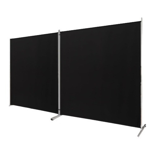 Biombo Negro Biombo Separador Divisor De 2 Paneles Plegable