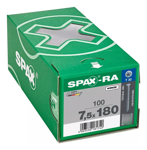 Tornillos Spax Ra 7.5 X 180mm T30 Para Concreto Caja 100