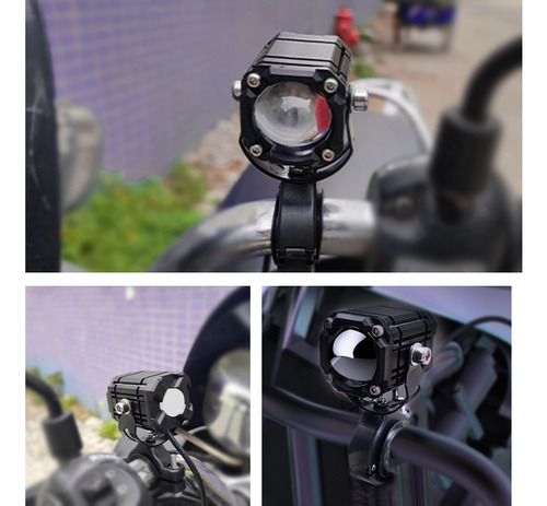 Par Faros De Lupa Doble Color Para Coche Y Moto 4 Modos 40w
