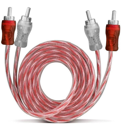 Imagem 2 de 4 de Kit 4 Cabos Rca 1 Metro Cobre 1m Automotivo Tech One Listras