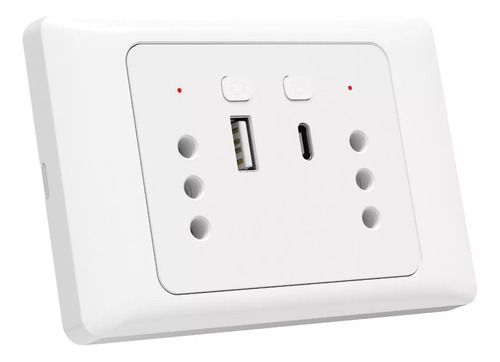 Enchufe Inteligente Doble Con Entrada Usb Y Tipo C