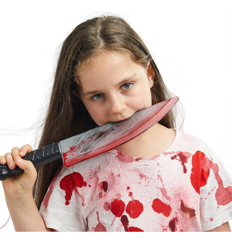Cuchillo De Plástico Sangriento De Halloween, Cuchillo