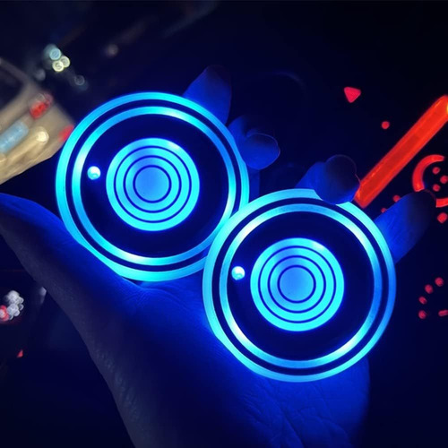 . 2 Uds Soporte For Taza Led Rgb 7 Colores Luces Usb For
