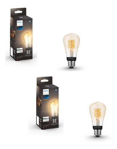 2 Ampolletas Philips Hue Filamento Vintage Edison St64 Bt