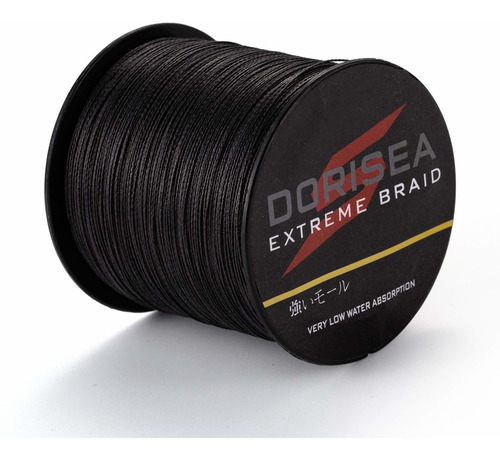 Dorisea Trenza Extrema 100 % Pe Linea Pesca Trenzada Negra