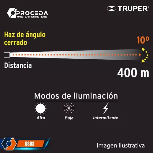 Lámpara recargable de LED 550 lm alta potencia, Truper, Lámparas