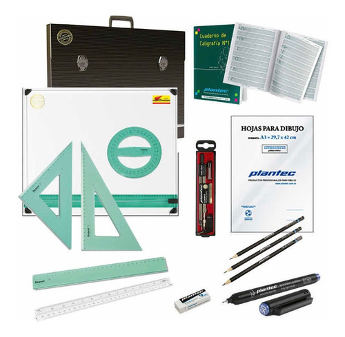 Kit Dozent By Plantec Tablero Dibujo 50x60 Atril 1 Completo!