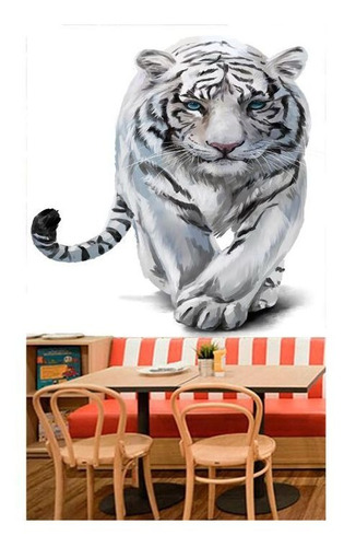 Papel De Parede Animais Tigre Branco Pintura M² Anm233