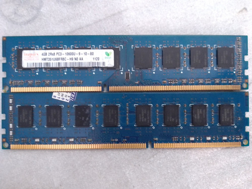 Memoria Ram Ddr3 8gb (2x4gb) Bus 1333 Hynix -- Core I7-i5-i3