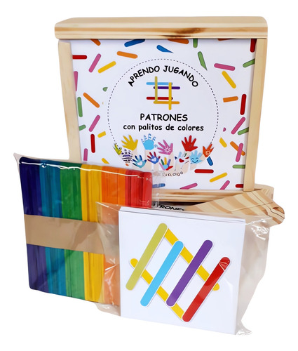 Juego Didactico Patrones Con Palitos De Colores + Tarjetas