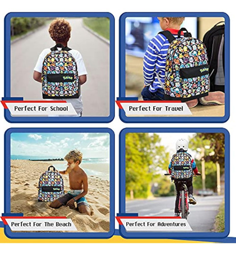 Pokemon Mochila Para Niños Y Niñas, Adolescentes
