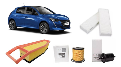 Kit 4 Filtros 100% Original Peugeot 208 Active 1.6 N 2021