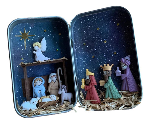 Figuras De Belén Navideño, Caja De Decoración Del