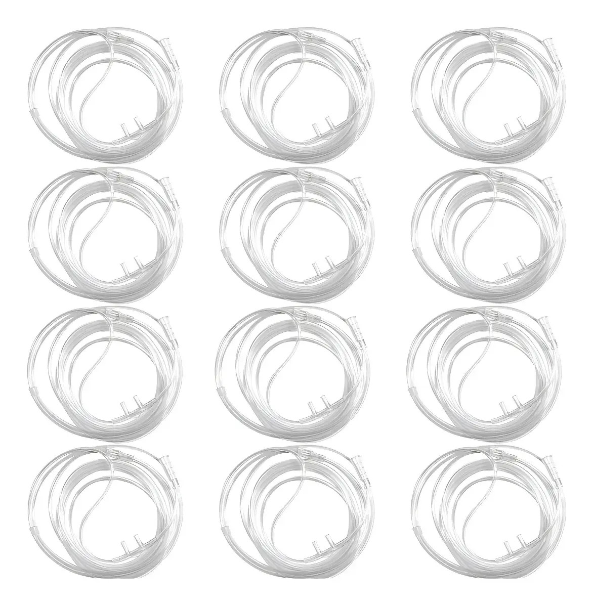 Ikaif 12 Cánulas Nasales Oxígeno 4m Hipoalergénicas Conector Universal