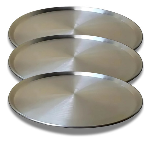 Set 3 Moldes Charolas Para Hornear Pizza De Aluminio 30 Cm 
