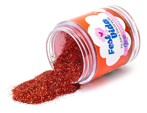 1 Corante Pó Glitter Vermelho Confeitaria Bolo Festvida 