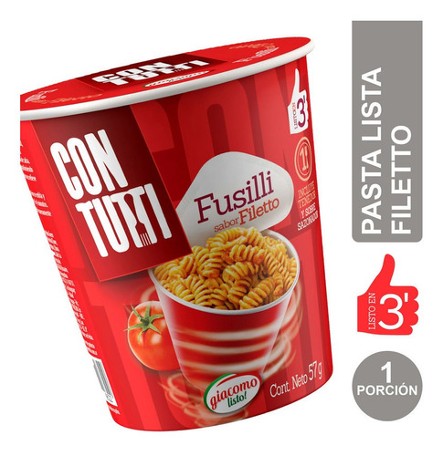  Giacomo Pasta Lista Con Tutti Fusilli Sabor Filetto 57 Gr