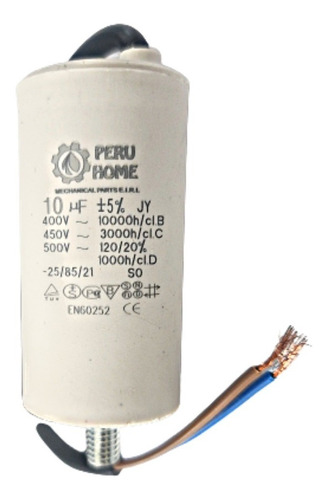 Capacitor De Servicio Con/cable & Perno 450 Vac 35 A 50 Uf