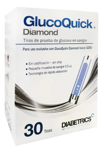 Combo Tirillas Y Lancetas Glucoquick Diamond Gd50 X 30 