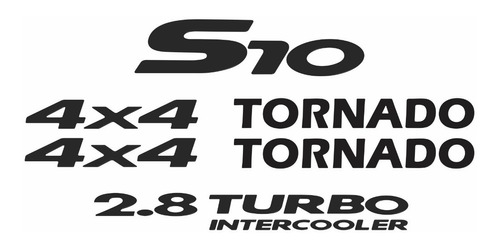 Jogo Emblema Adesivo Resinado S10 Tornado 4x4 Kitr23