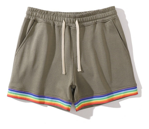 E Bolsillos Casuales Con Cordón De Color Liso Para Hombre El