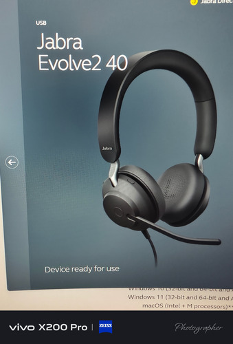 Jabra Evolve2 40 Black Auriculares Con Micrófono Negro (Usado)