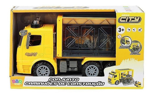 Brinquedo Conjunto Caminhoes De Construcao Carrinho R4131 Cor Amarelo Personagem caminhão