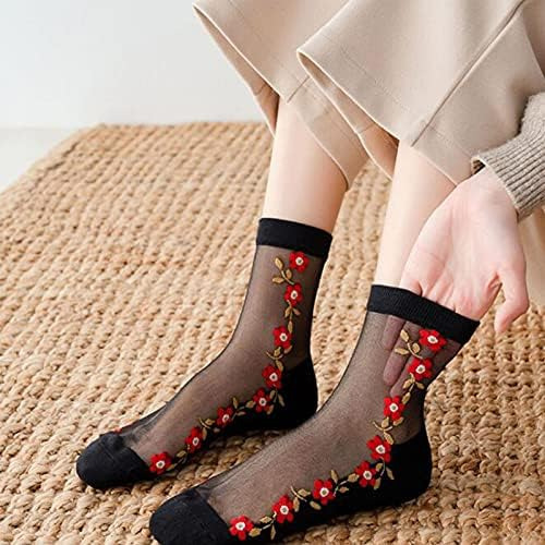5 Pares De Calcetines Transparentes Para Mujer Calcetines Fi