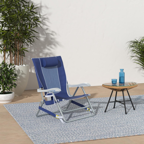 Silla De Playa Gci Outdoor Mochila Reclinable Azul Náutico