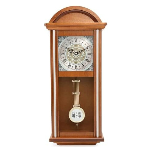 Reloj De Pared De Madera Arco, Péndulo Y Campanadas, F...