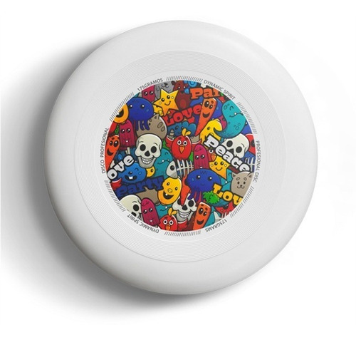 Frisbee Profesional Ultimate Modelo Peace And Love 27cms