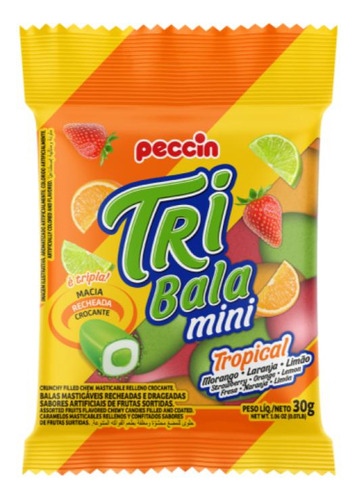 Bala Tri Bala Mini Tropical -kit 2 Caixas C/12x30g- Peccin