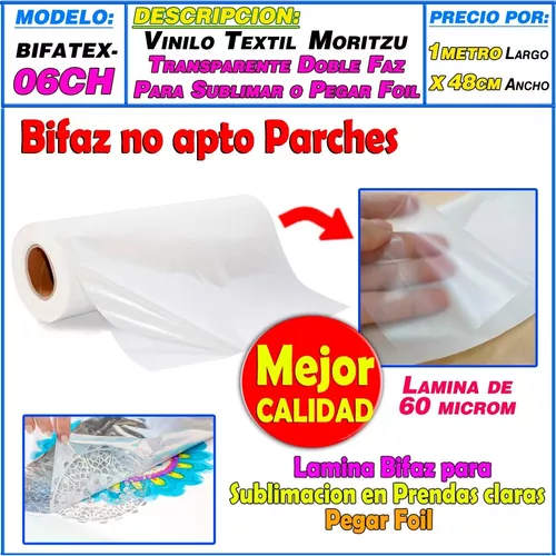 Vinilo Termoadhesivo Textil Bifaz Sublimable No Apto Parche