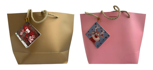 Bolsas De Regalo Surtidas Mas Tarjetas Navideñas X 12 Und