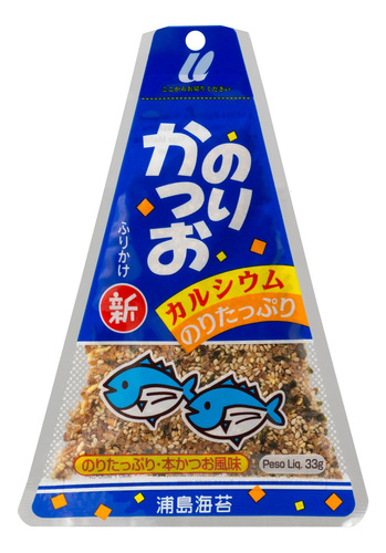 Tempero para Arroz Furikake Triângulo Peixe Bonito com Alga Urashima Pacote 33g