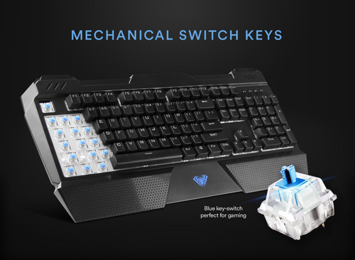 Teclado De Juegos Con Cable Mecánico De Beastron Con Interru
