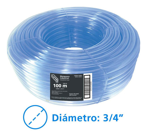 Manguera industrial Iusa INDSI34 color azul
