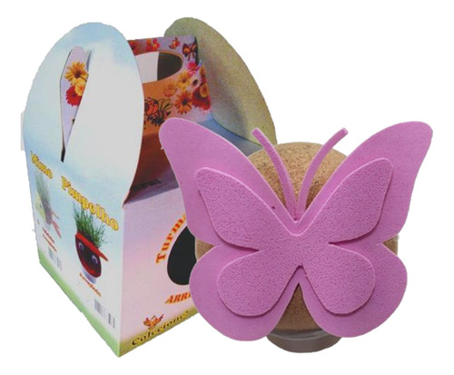 Boneco Ecológico Borboleta Rosa 5 Unidades