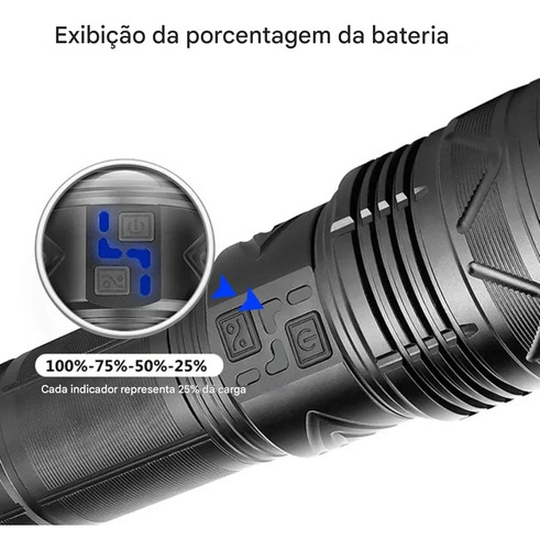 Super Lanterna Tática Lazer 100000 Lumens Lançamento C/zoom