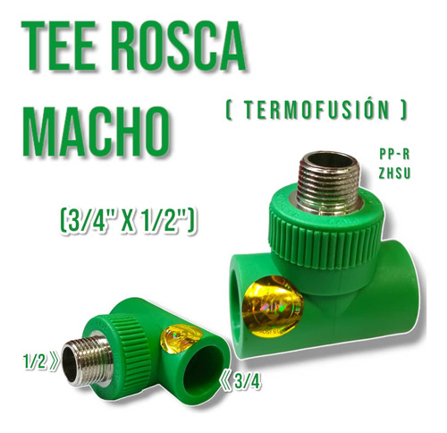 Tee Rosca Macho 25mm X 1/2 Ppr (termofusion) Somos Tienda 